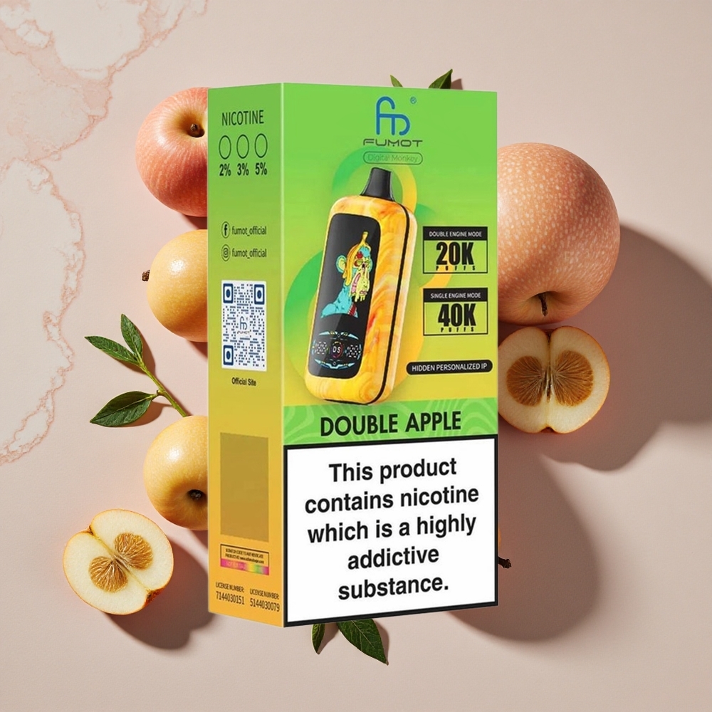Fumot Digital Monkey 40000 Iztērējamais Veips Dubultā Ābele (Dual Mesh Coil, 850 MAH Battery)