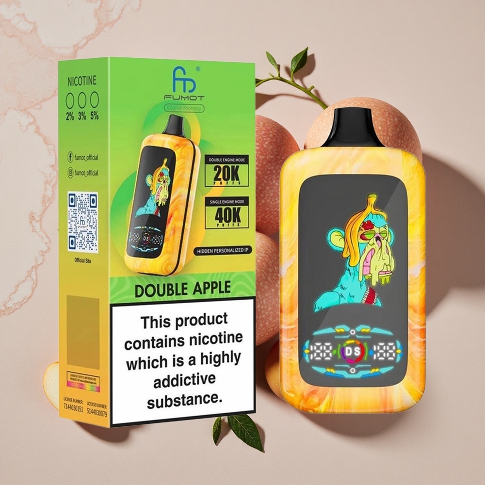 Fumot Digital Monkey 40000 Iztērējamais Veips Dubultā Ābele (Dual Mesh Coil, 850 MAH Battery)