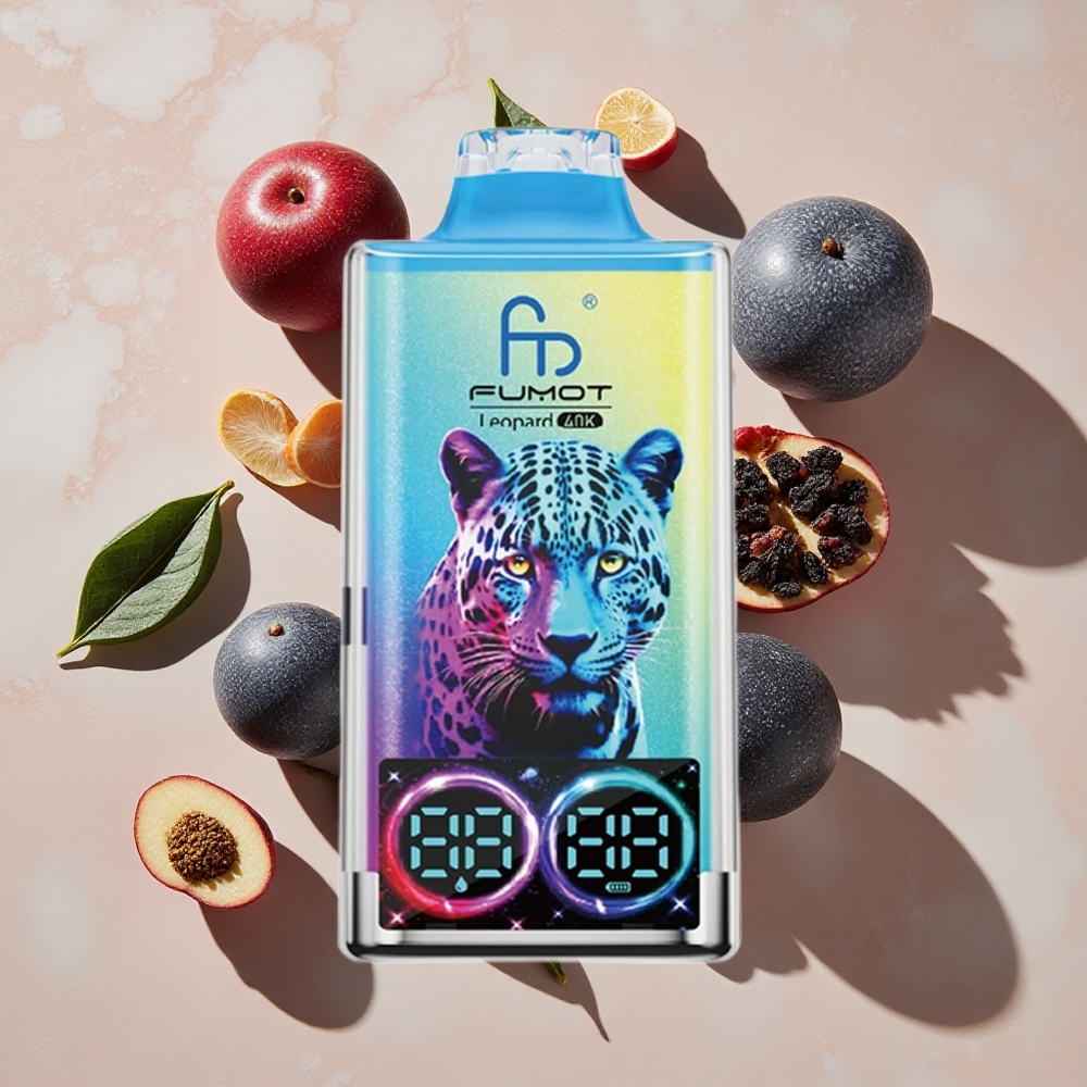 Fumot Leopard 40K Puffs Vienreizlietojamais Vape Melnais Pūķis Ledus (0%, 2%, 3%, 5% Nikotīns)