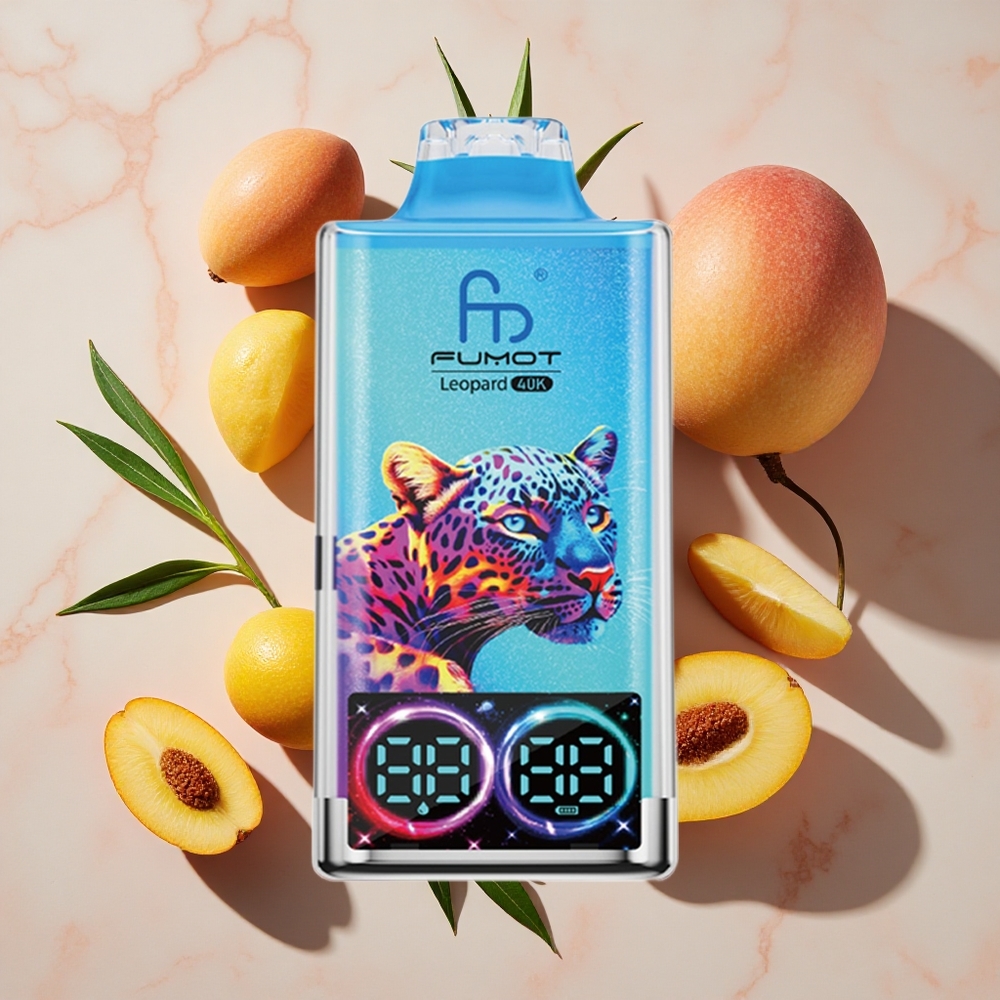 Fumot Leopard 40K Puffs Vienreizlietojamais Vape Persiku Manga Ananāsu, 700mAh Akumulators, Digitālā Eļļas Indikators