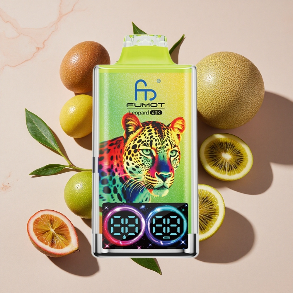 Fumot Leopard 40K Puffs Vienreizlietojamais Vape Ķīvi-Marakuaja-Guava, 700mAh Akumulators, Tipa-C Uzlāde