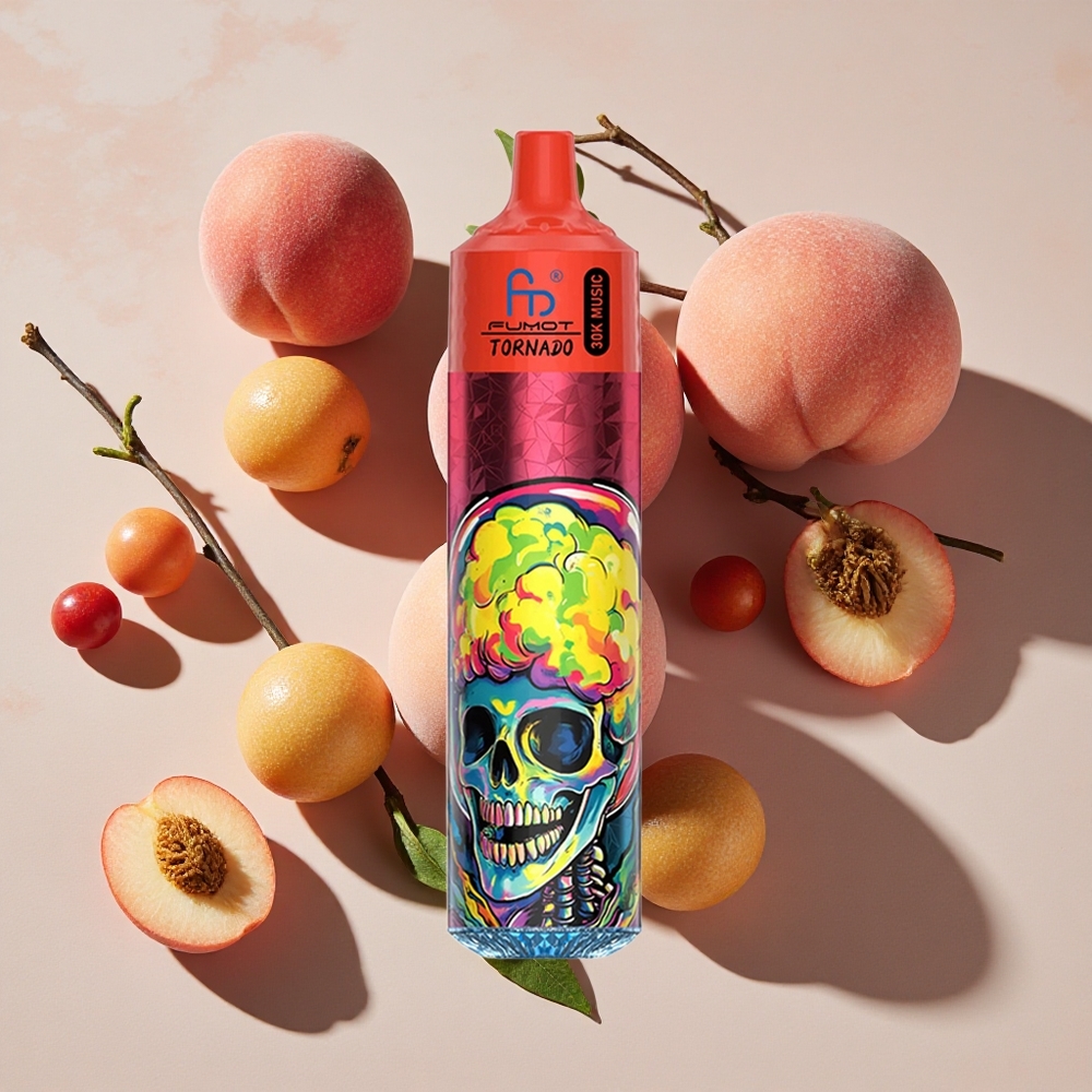 Fumot RandM Tornado 30000 Puffs Vienreizlietojamais Vape Persiku Ogles (30 000 piepildījumi, 30mL)