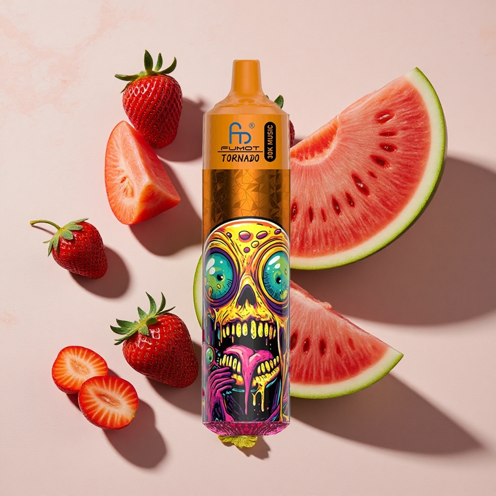 Fumot RandM Tornado 30000 Puffs Vienreizlietojamais Vape Zemenes Arbūzs (30mL, 2%/5% nikotīns)