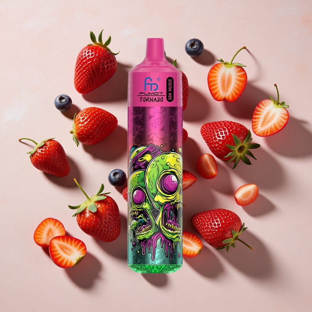 Fumot RandM Tornado 30000 Puffs Vienreizlietojamais Vape Zemenes Mellenes (30mL, 1.0 Ohm)