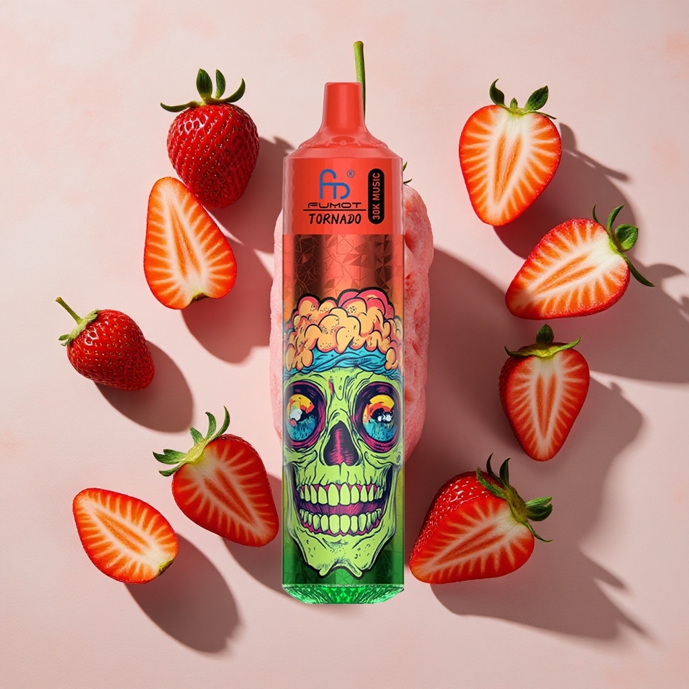 Fumot RandM Tornado 30000 Puffs Vienreizlietojamais Vape Zemenes Ogulu Ledus (30ml, 600mAh)