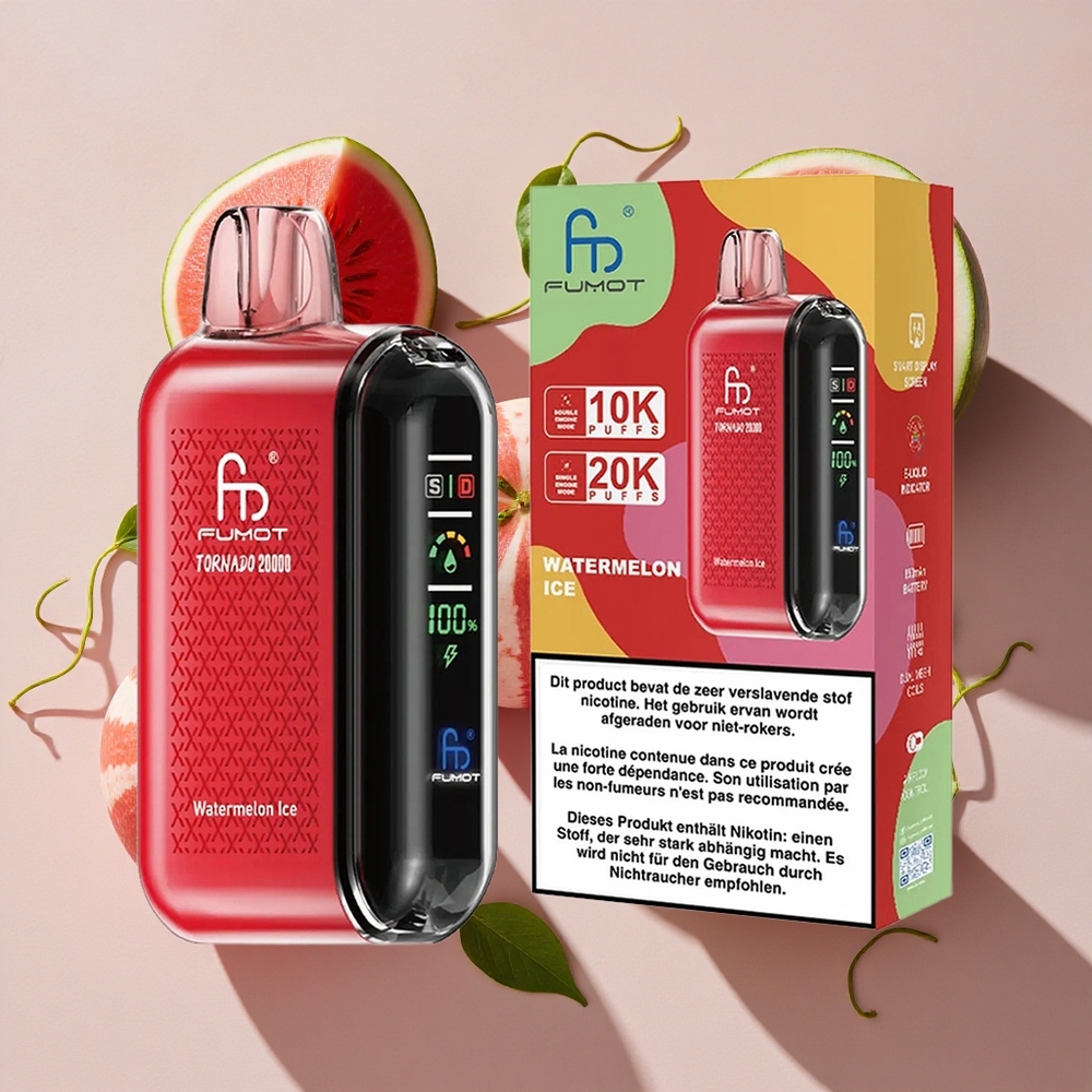 Fumot Tornado 20000 Puffs Vienreizlietojamais Vape Arbūza Ledus ar 20ml E-liquids un 850mAh Akumulatoru