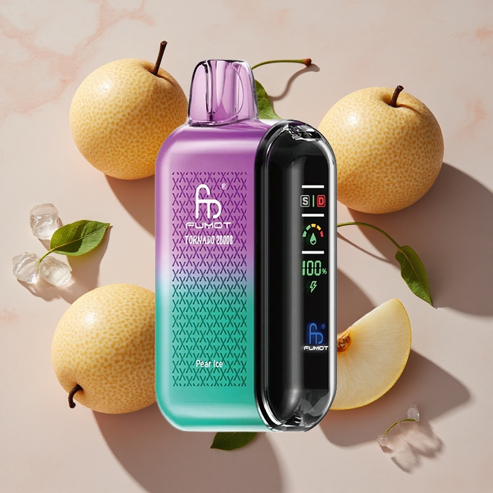 Fumot Tornado 20000 Puffs Vienreizlietojamais Vape Bumbieru Ledus ar 20ml E-liquid un 850mAh Akumulatoru