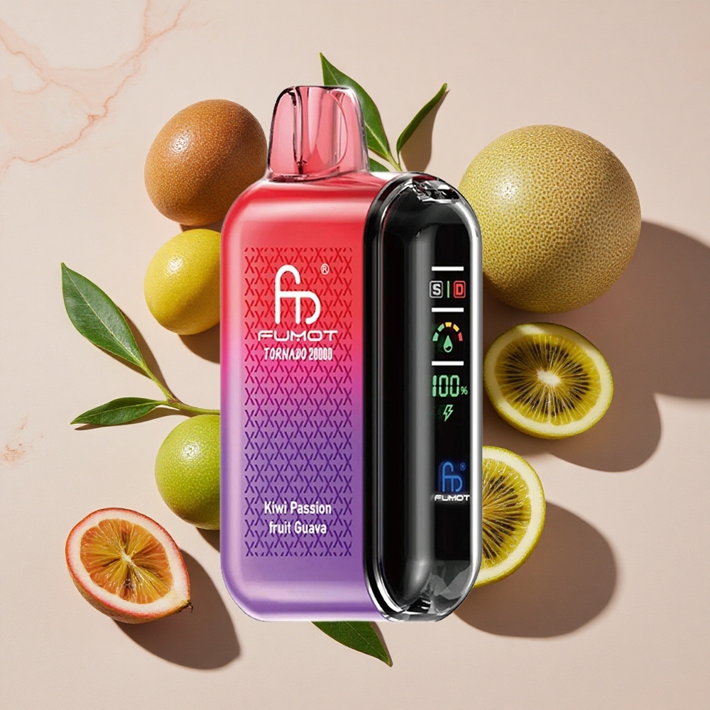 Fumot Tornado 20000 Puffs Vienreizlietojamais Vape Kivi Pasifloras Guava ar 20ml E-Šķidruma Ietilpību