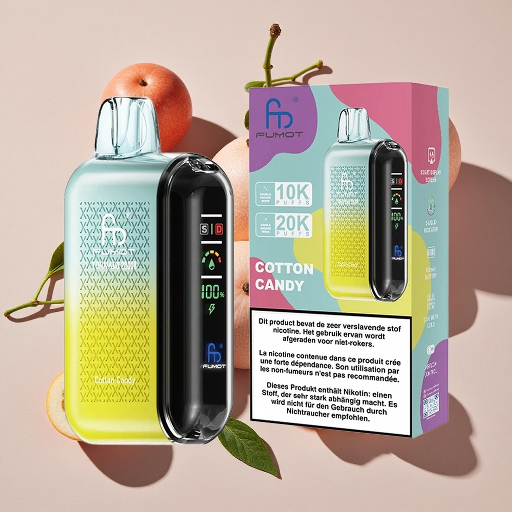 Fumot Tornado 20000 Puffs Vienreizlietojamais Vape Kokosrieksta Kārums ar 20ml E-liquid un 850mAh Akumulatoru