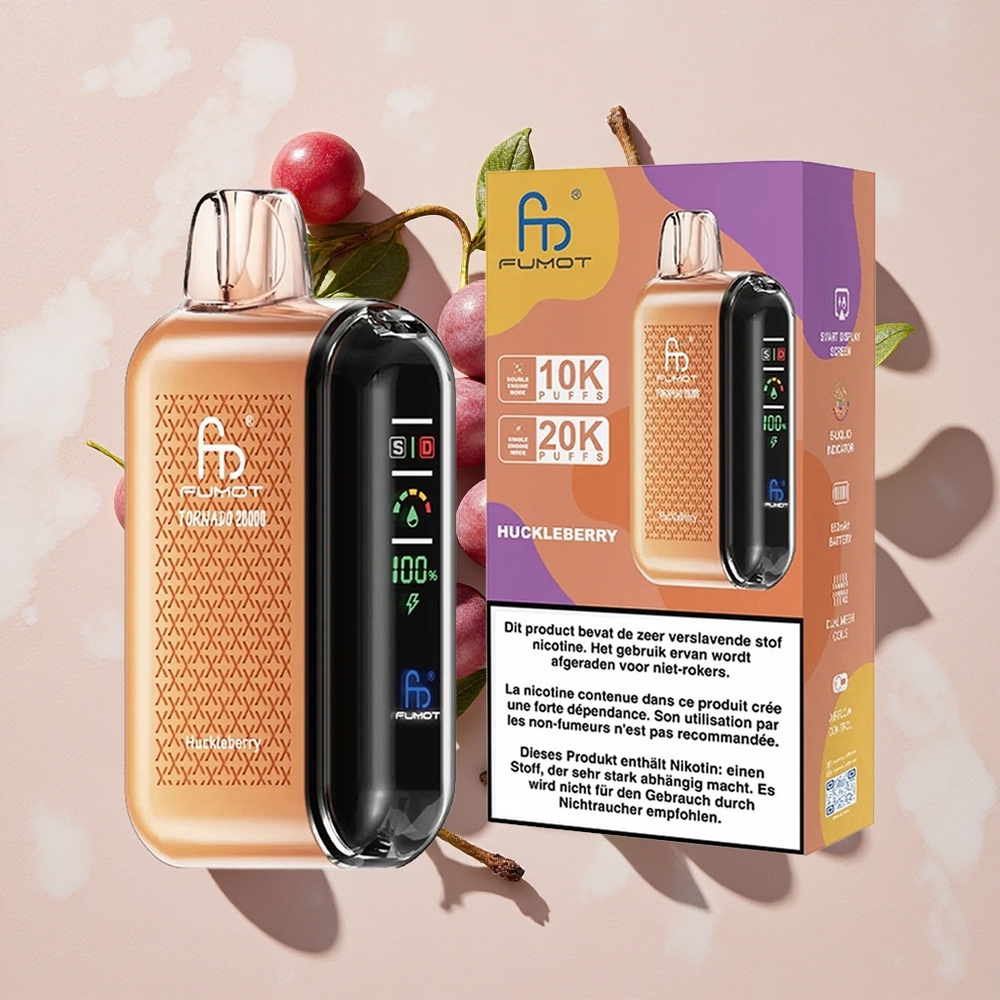 Fumot Tornado 20000 Puffs Vienreizlietojamais Vape Krukmēļa Garša, 20ml E-kvida Ietilpība, 850mAh Akumulators