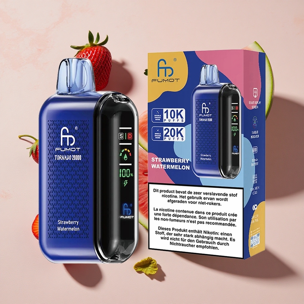 Fumot Tornado 20000 Puffs Vienreizlietojamais Vape Zemeņu Arbūzs ar 20ml E-šķidruma Ietilpību un 850mAh Akumulatoru