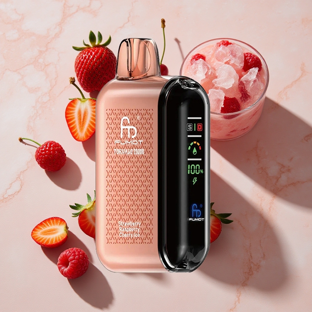 Fumot Tornado 20000 Puffs Vienreizlietojamais Vape Zemeņu Aveņu Ķiršu Ledus ar 20ml E-kvids