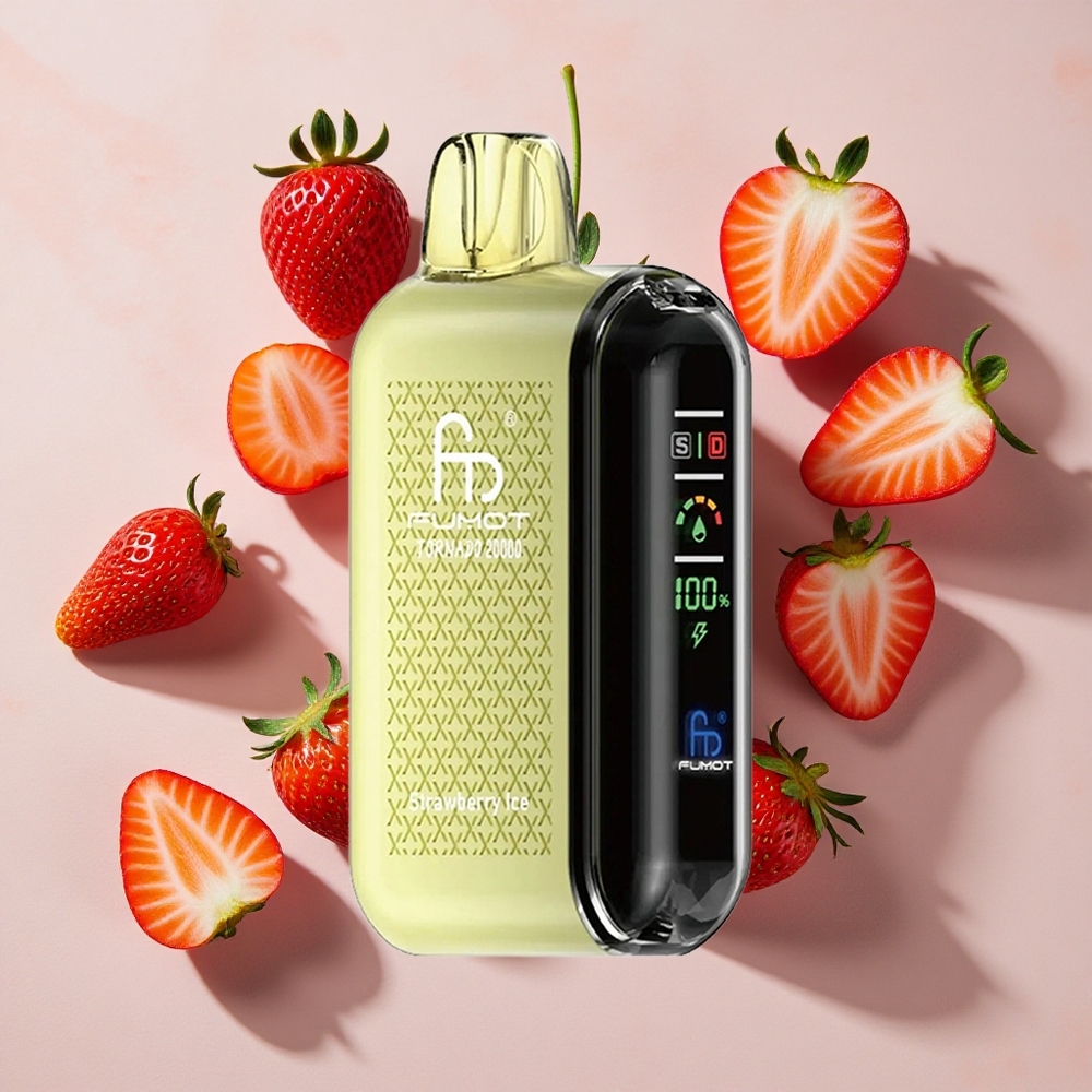 Fumot Tornado 20000 Puffs Vienreizlietojamais Vape Zemeņu Ledus ar 20ml E-šķidruma & 850mAh