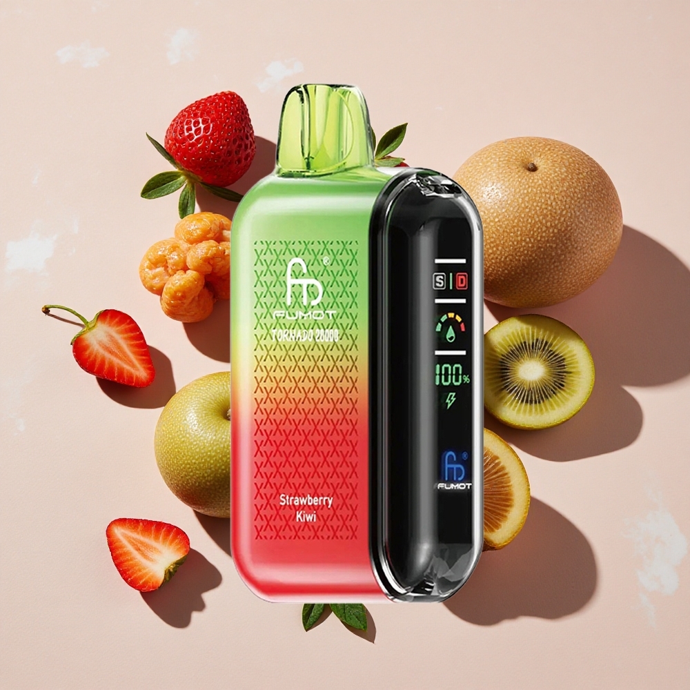Fumot Tornado 20000 Puffs Vienreizlietojamais Vape Zemene Ķīviens ar 20ml E-liquid un 850mAh Battery