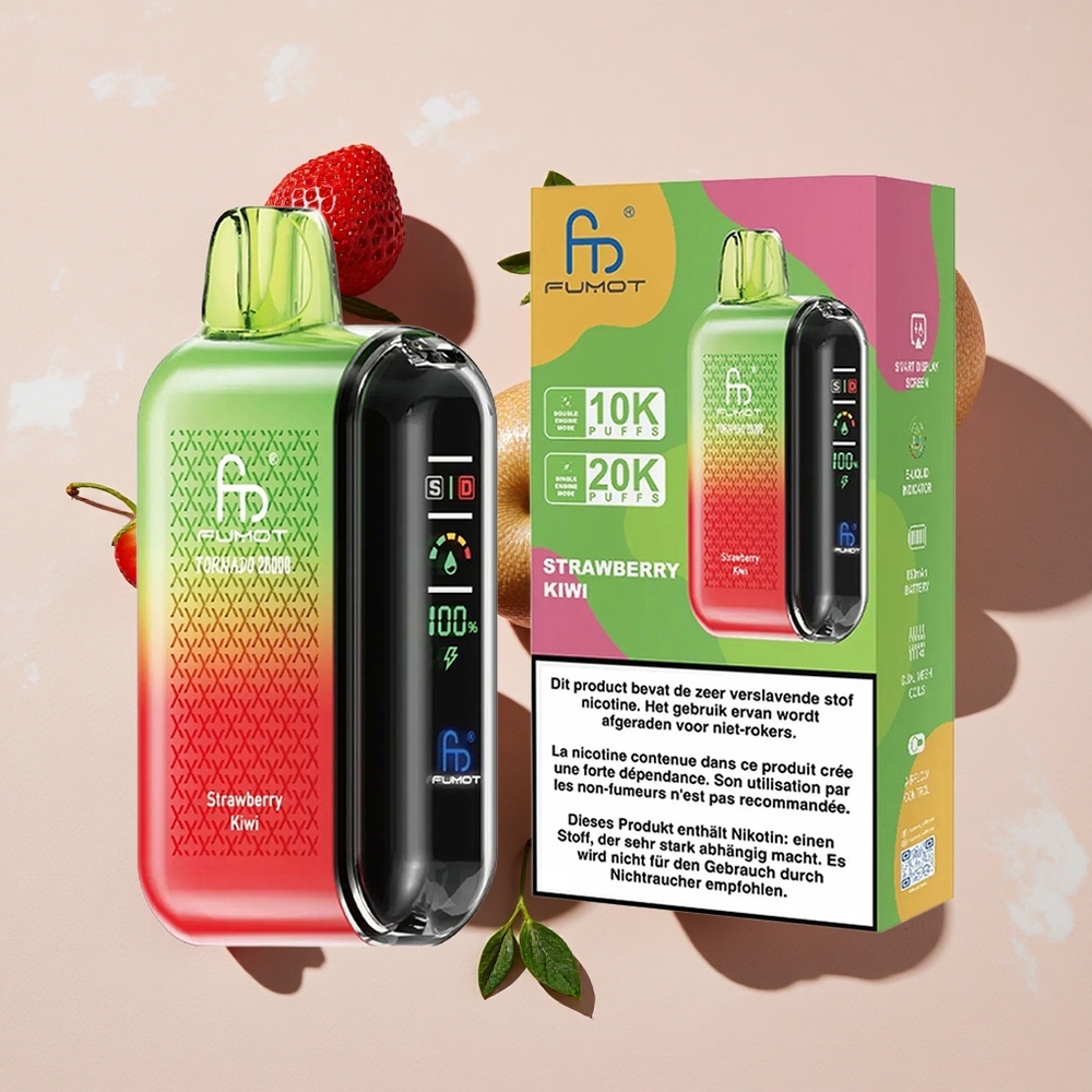Fumot Tornado 20000 Puffs Vienreizlietojamais Vape Zemene Ķīviens ar 20ml E-liquid un 850mAh Battery