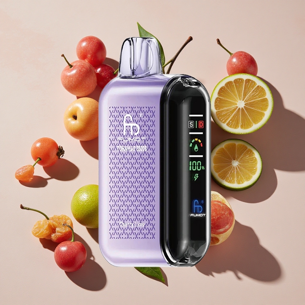 Fumot Tornado 20000 Puffs Vienreizlietojamais Vape Ķiršu Laišķis ar 20ml E-šķidruma un 850mAh Akumulatoru