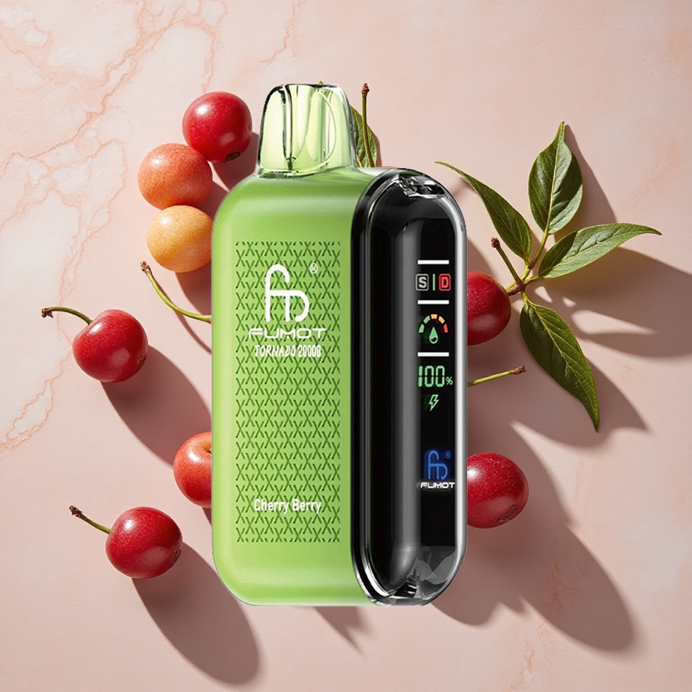 Fumot Tornado 20000 Puffs Vienreizlietojamais Vape Ķiršu-Ogu (20ml Eļļas Ietilpība)