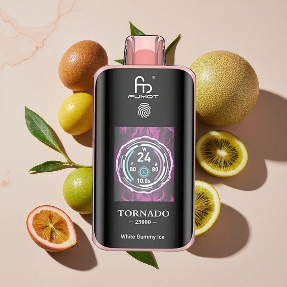 Fumot Tornado 25000 Puffs Vienreizlietojamais Vape Kiwi Passion Fruit Guava ar 20ml iepriekš piepildīta e-šķidruma