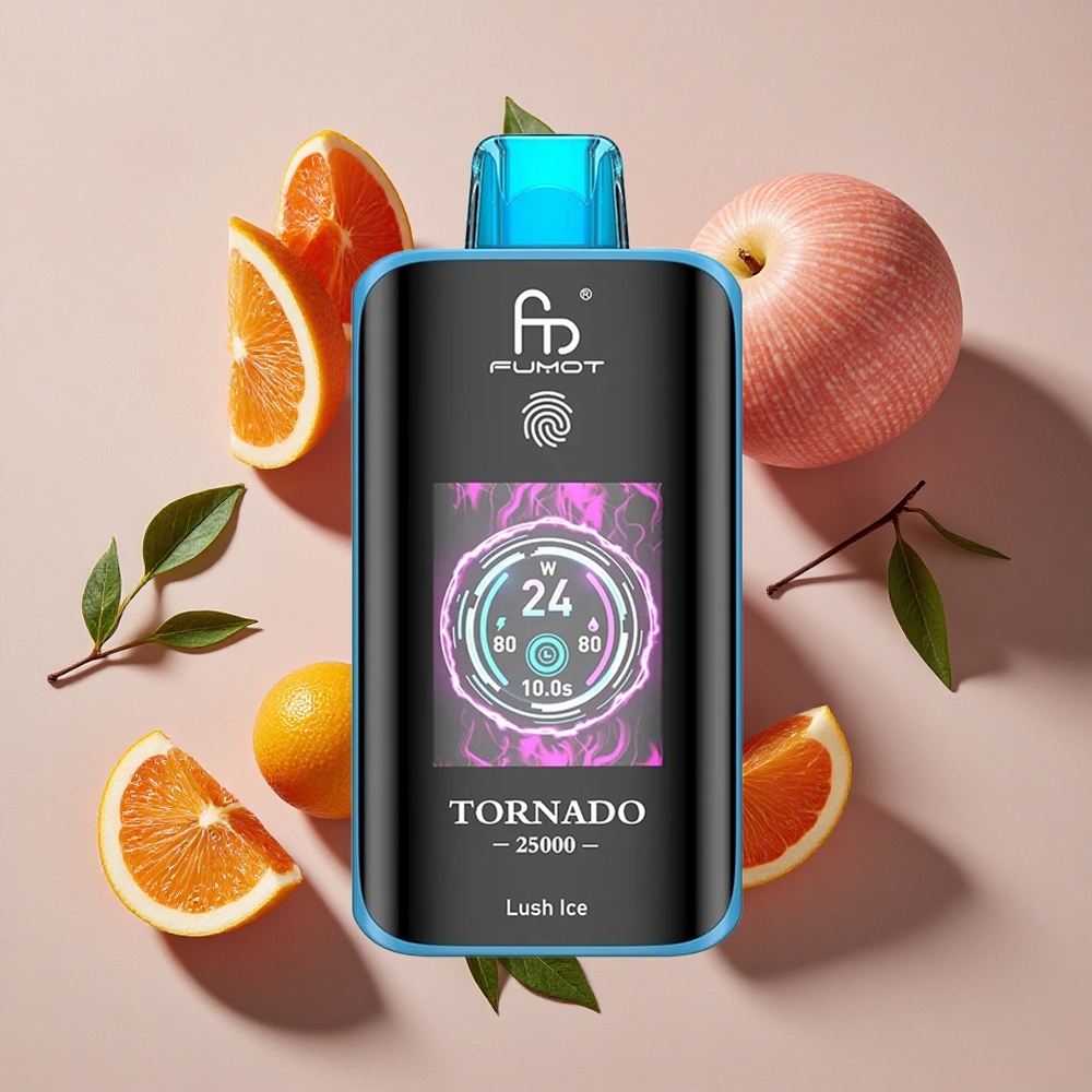 Fumot Tornado 25000 Puffs Vienreizlietojamais Vape Svaiga Ledus ar HD Ekrānu un 700mAh Akumulatoru