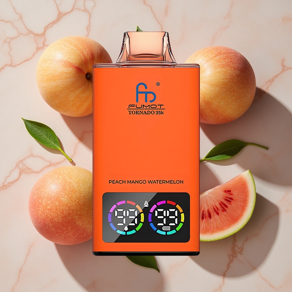 Fumot Tornado 35K Vienreizlietojamais Vape Persiku Mango Arbūzs ar 15ml E-šķidruma un 700 MAH Akumulatoru