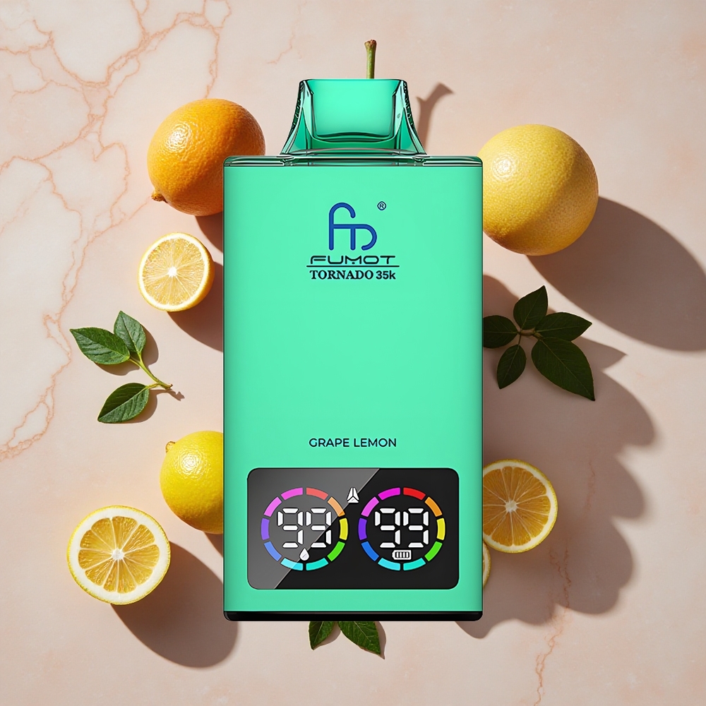 Fumot Tornado 35K Vienreizlietojamais Vape Vīnogu Citrons ar 15ml E-šķidruma & 35000 Puffi