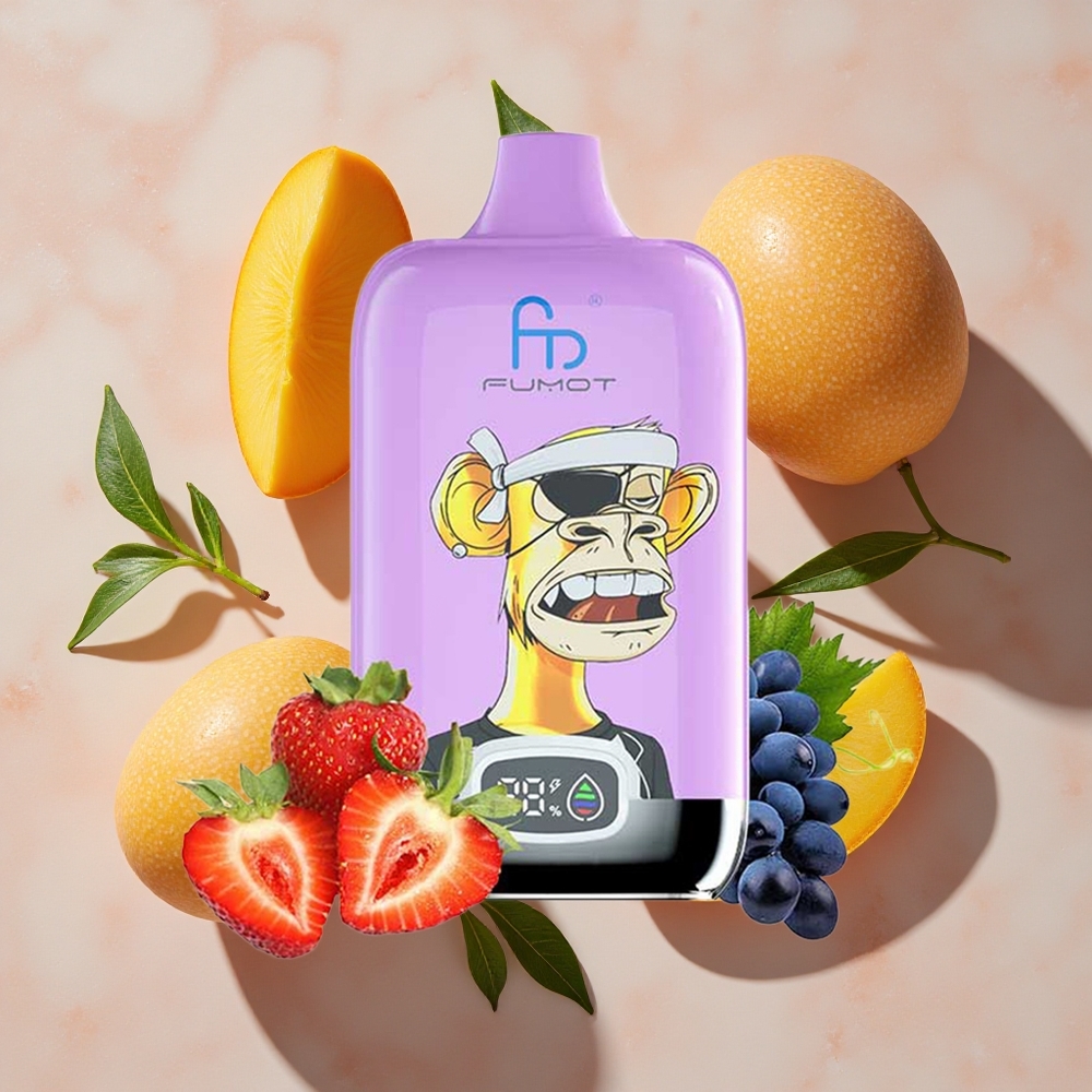 Fumot Tornado Digital Box 12000 Puffs Izmērīgs Vienreizlietojamais Vape Mango Ledū (89,7mm x 46,7mm x 27mm)