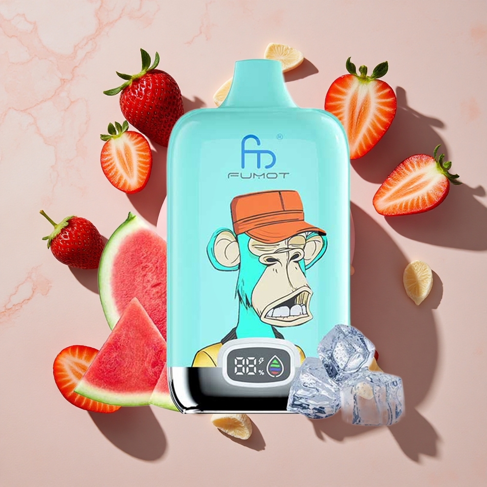 Fumot Tornado Digital Box 12000 Puffs Izmērīts Vienreizlietojamais Vape Zemeņu Donuts 20ml E-Liquids