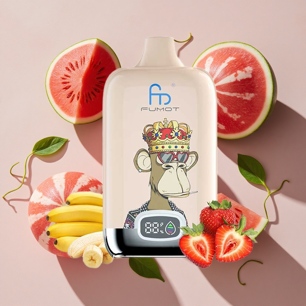 Fumot Tornado Digital Box 12000 Puffs Vienreizlietojamais Vape Arbūza Ledus ar 20ml E-Liquid un 550mAh Akumulatoru
