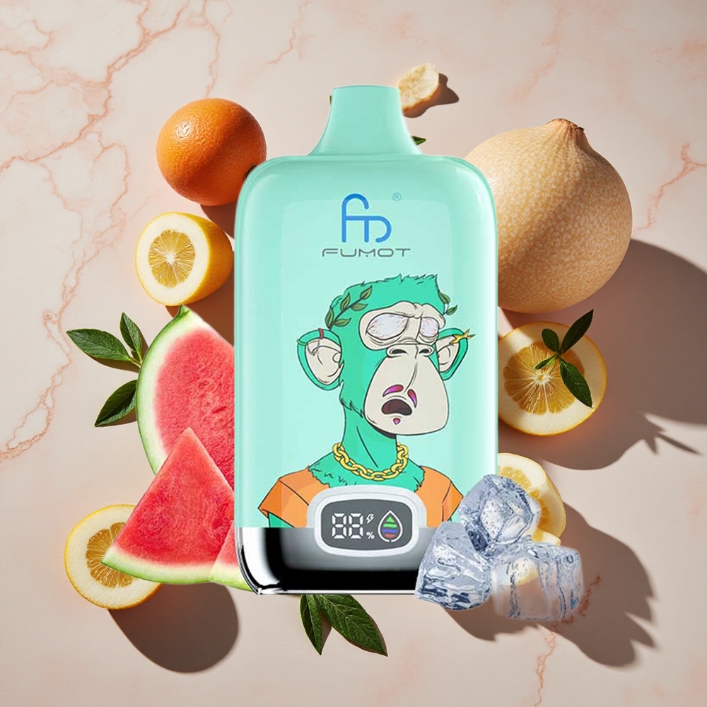 Fumot Tornado Digital Box 12000 Puffs Vienreizlietojamais Vape Vēsā Mētra ar 20ml E-Liquid un Type-C Uzlādi