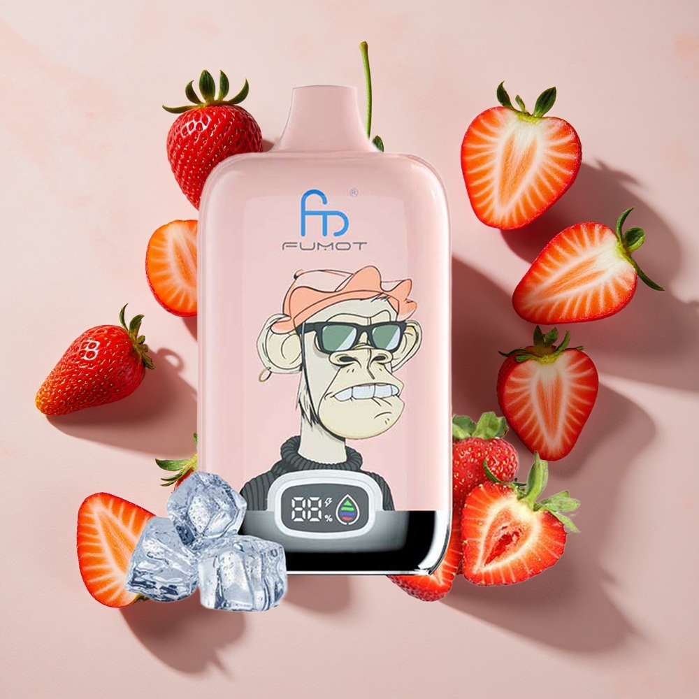 Fumot Tornado Digital Box 12000 Puffs Vienreizlietojamais Vape Zemeņu Ledus ar 20ml E-Liquid un 550mAh Akumulatoru