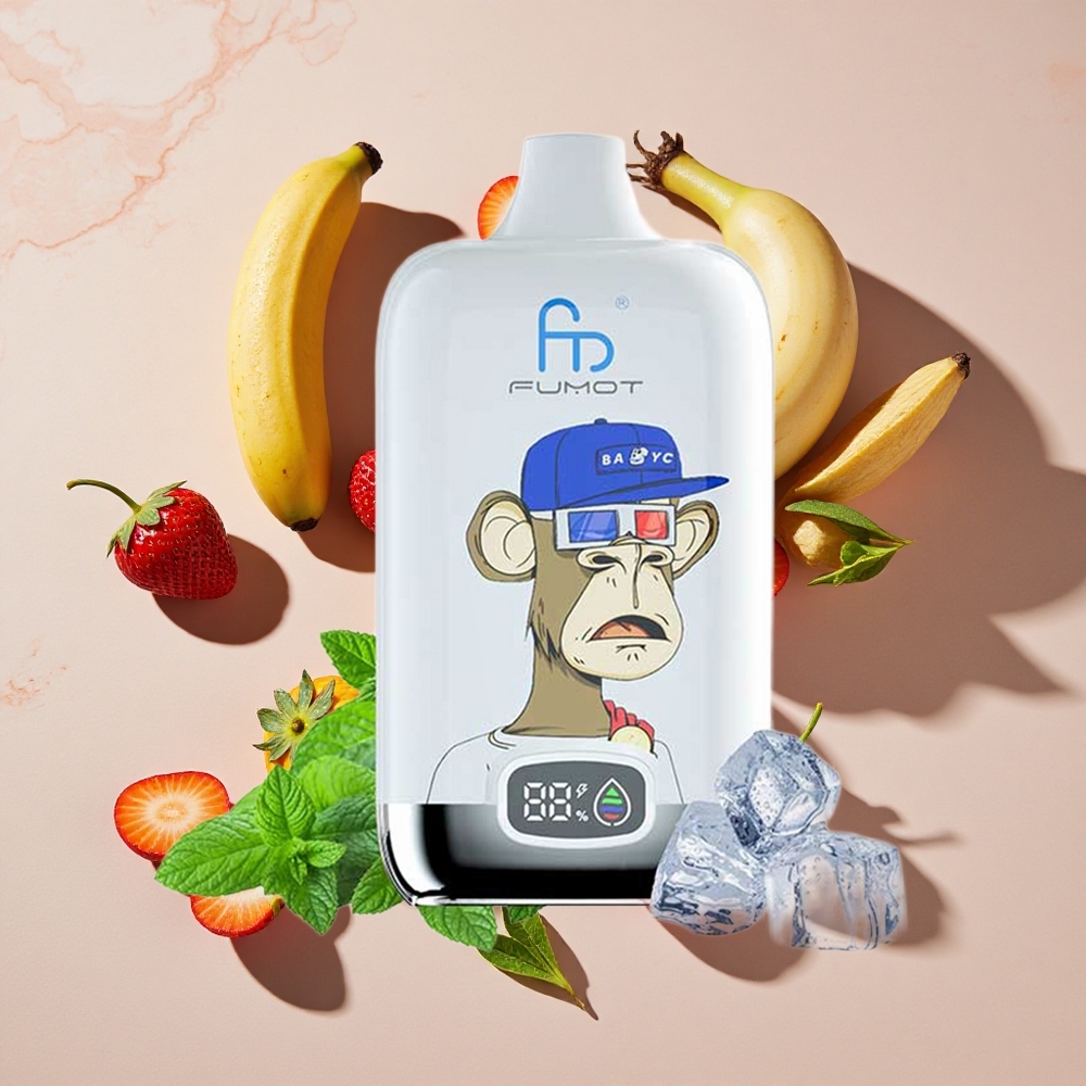 Fumot Tornado Digital Box 12000 Puffs Vienreizlietojamais Vape Zemenes-Banānu 20ml E-Liquid