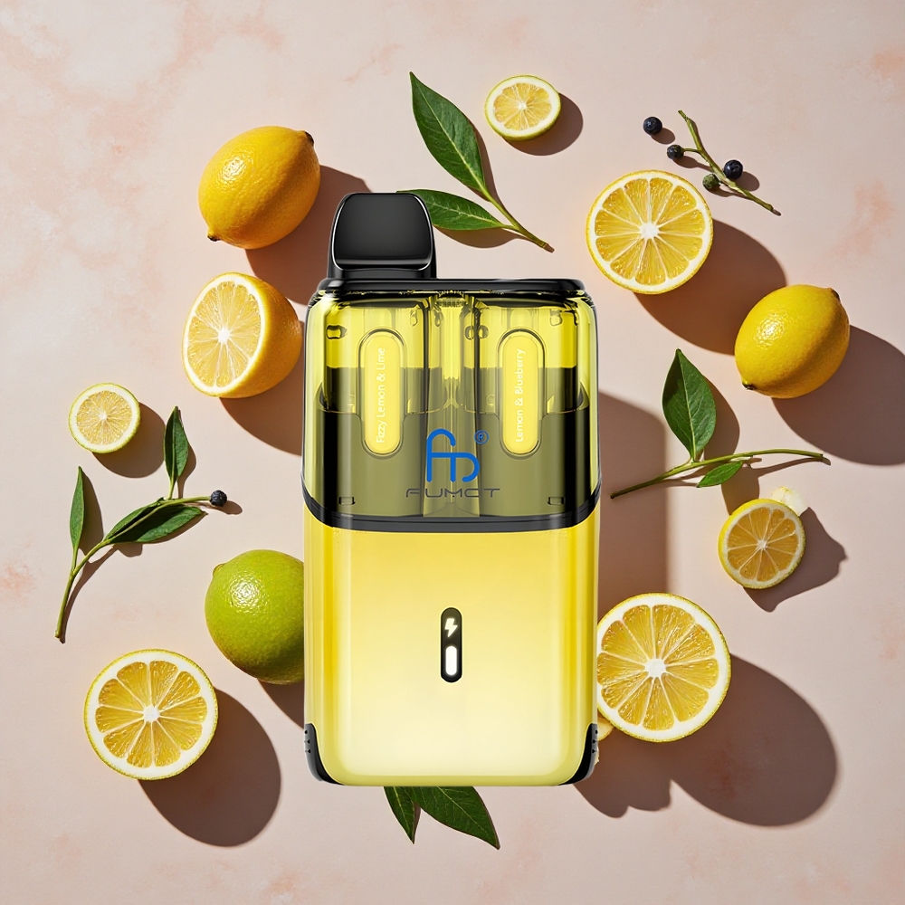 Fumot Ultra T32000 Vienreizlietojamais Vape Dzidrs Citrons & Laišņa - Citrons & Melleņu, 32000 Puffs, 24ml E-Liquids