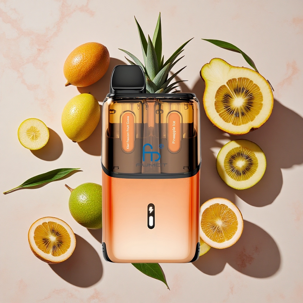 Fumot Ultra T32000 Vienreizlietojamais Vape Kiwi Passion Fruit Guava - Ananāsu Ledus (32000 Puffs, 800mAh)