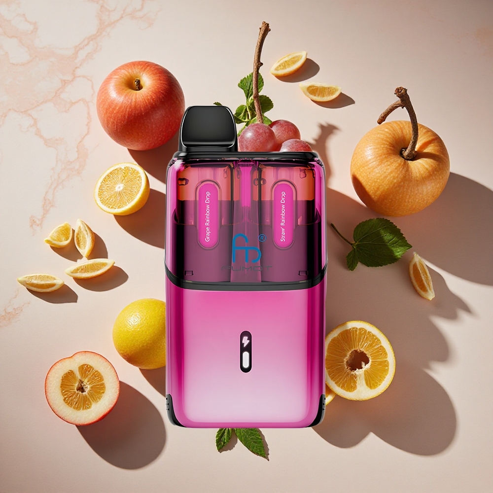 Fumot Ultra T32000 Vienreizlietojamais Vape Vīnogu Varavīksnes Piliens - Zemeņu Varavīksnes Piliens, 32000 Puffs