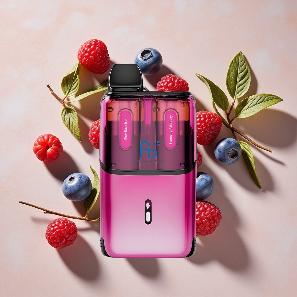 Fumot Ultra T32000 Vienreizlietojamais Vape Zilā Aveņu Ledus - Zilene Aveņa (32000 Puffs, 800mAh Akumulators)