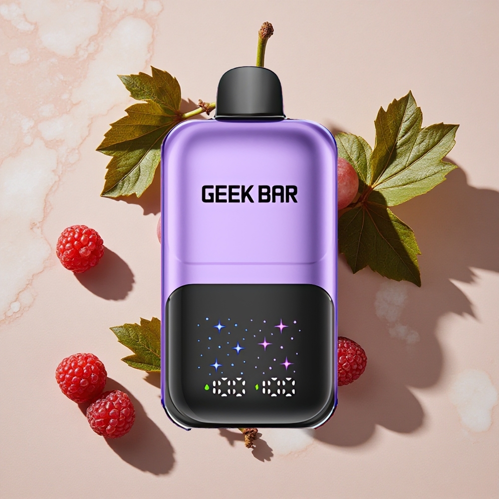 GEEK BAR 2GO Divu Sēriju Vienreizlietojamais Vape Pildspalva 20ml 50000 Pūkšķi (Vīnogu & Avenu)