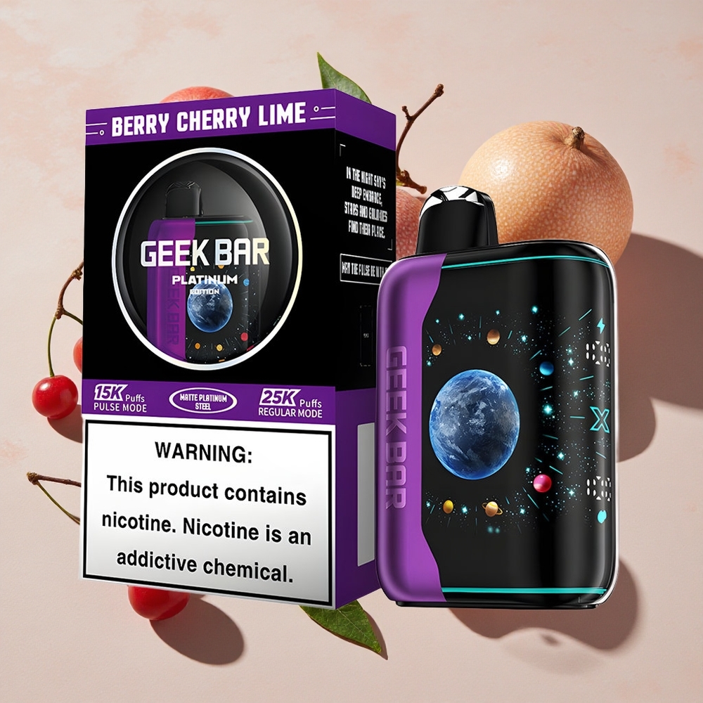GEEK BAR Platinum Edition 25000 Iedarbības ar Regular Mode Ogļūdeņraža Ķiršu Laims Vienreizlietojamais Vape