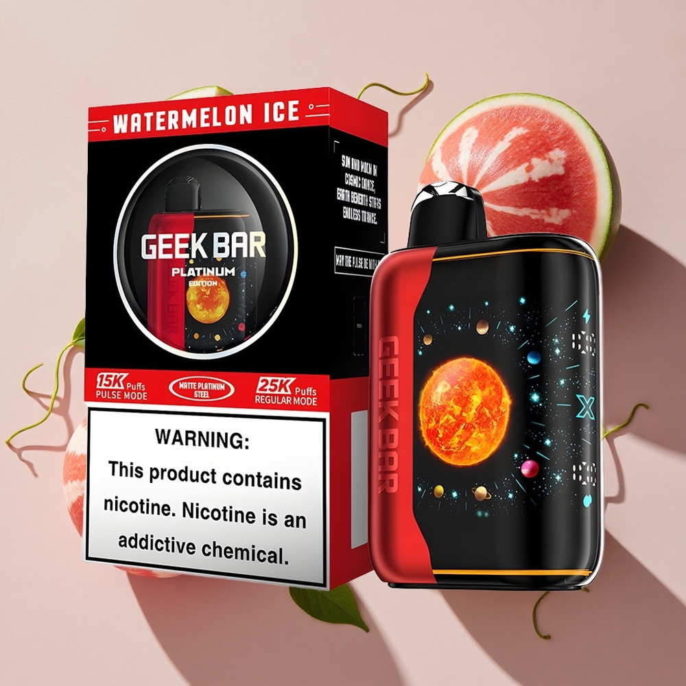 GEEK BAR Platinum Edition 25000 Iesaiņojumi Vienreizlietojamais Vape Arbūza Ledus 20mL E-Liquid, 2% nikotīna