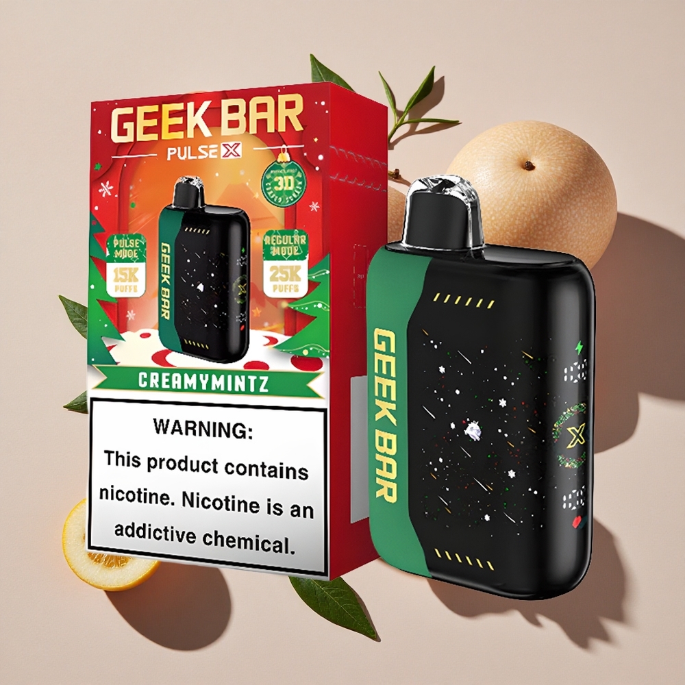 GEEK BAR Pulse X 25000 Puffs Vienreizlietojamais Vape Ziemassvētku Edīcija ar 18mL e-šķidruma un 0-5% nikotīna