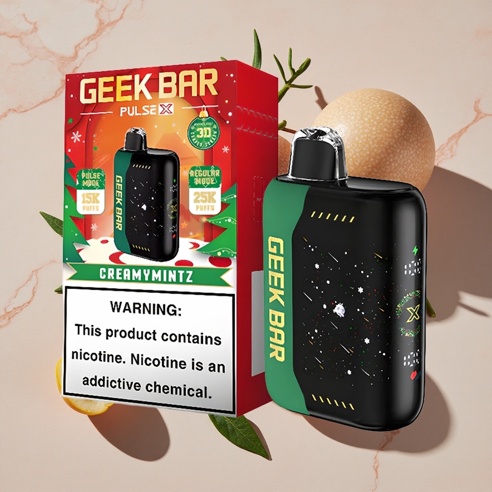 GEEK BAR Pulse X 25000 Puffs Vienreizlietojamais Vape Ziemassvētku Edīcija ar 18mL e-šķidruma un 0-5% nikotīna