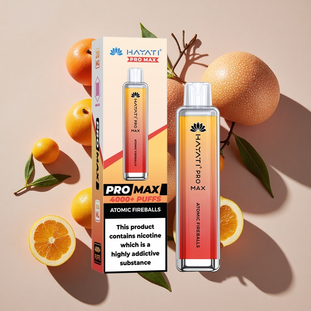 Hayati Pro Max 4000 Puffs Dispozabla Vape Atom Uguns Bumbas ar 1400mAh Akumulatoru un LED Gaismu
