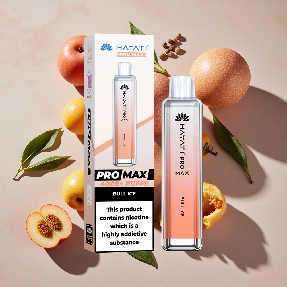 Hayati Pro Max 4000 Puffs Izmetamais Veips Bull Ledus (2%, 5% Nikotīna)