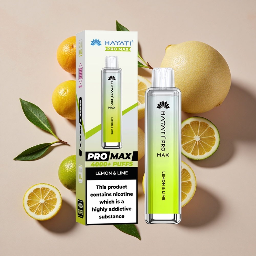 Hayati Pro Max 4000 Puffs Vienreizlietojamais Vape Citrons & Laims (2%, 5% Nikotīna)