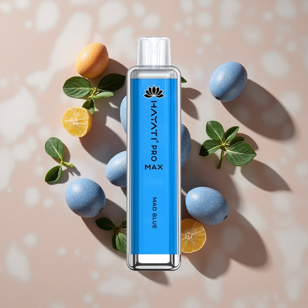 Hayati Pro Max 4000 Puffs Vienreizlietojamais Vape Mad Blue (Trakošā Zila) ar 2%, 5% Nikotīna Stiprumu