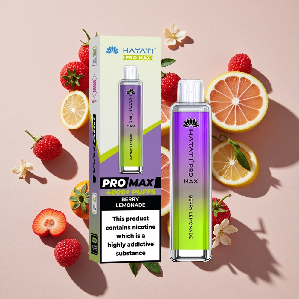 Hayati Pro Max 4000 Puffs Vienreizlietojamais Vape Ogu Citronāde (Berry Lemonade) - Līdz 4000 Pūriem, 1400mAh Akumulators