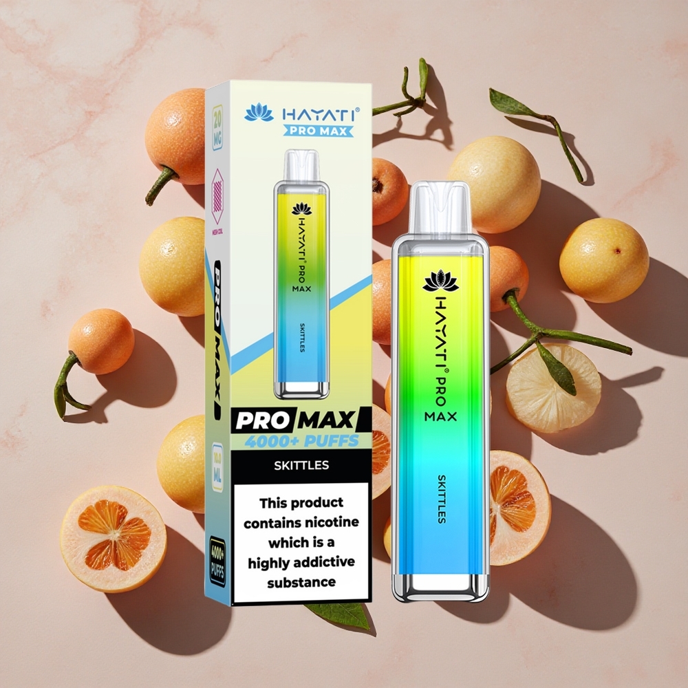 Hayati Pro Max 4000 Puffs Vienreizlietojamais Vape Skittles (Skittles) ar 1400mAh akumulatoru un LED gaismu