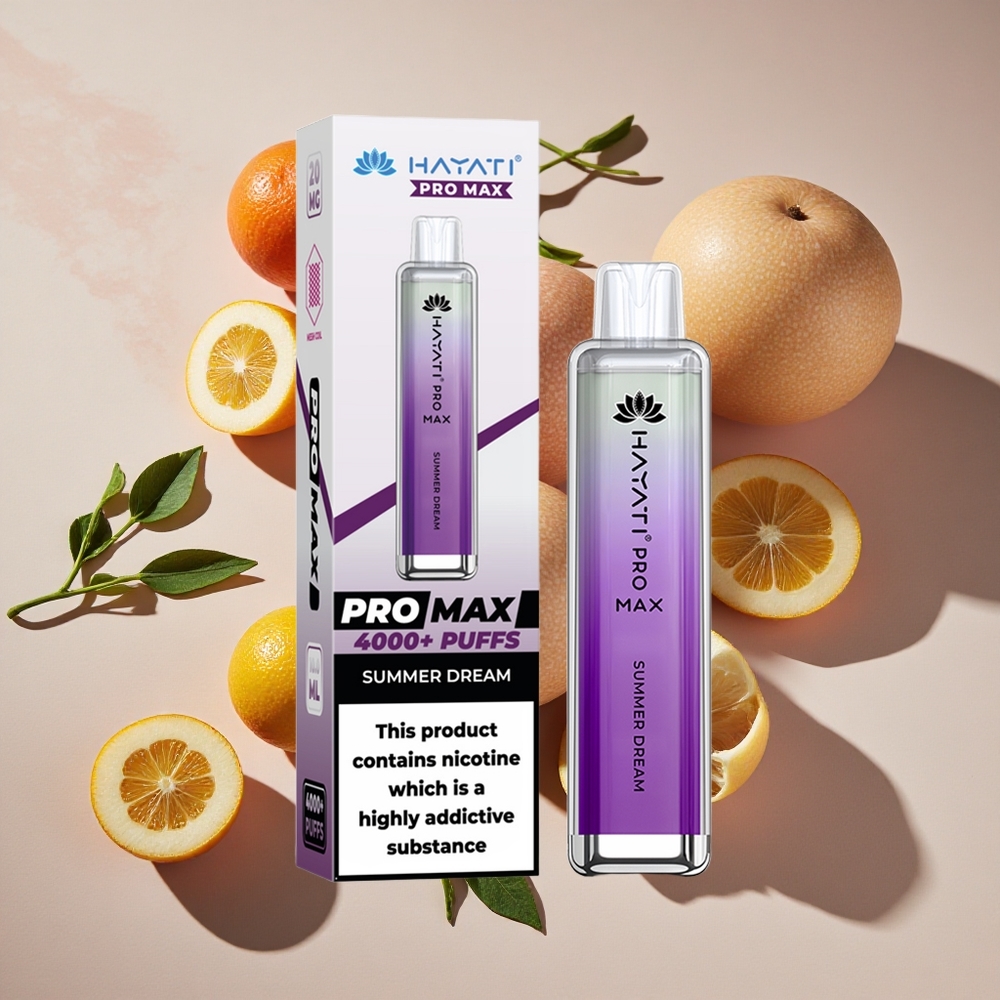 Hayati Pro Max 4000 Puffs Vienreizlietojamais Vape Vasaras Sapnis ar 2ml tvertni un 1400mAh bateriju