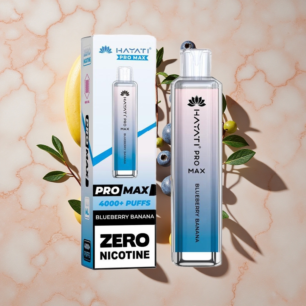 Hayati Pro Max 4000 Puffs Vienreizlietojamais Vape Zilābanāns (2%, 5% Nikotīna)