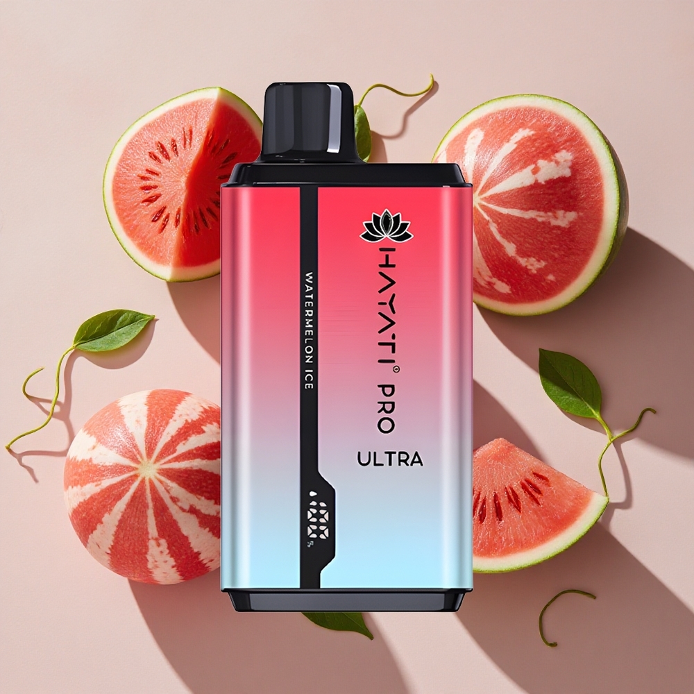 Hayati Pro Ultra 15000 Puffs Vienreizlietojamais Vape Arbūza Ledus ar 850mAh bateriju un 2% nikotīna
