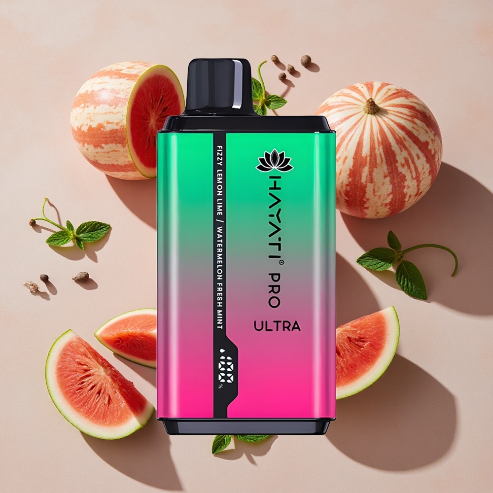 Hayati Pro Ultra 15000 Puffs Vienreizlietojamais Vape Dzirkstošā Citrona & Laipa, 2% Nikotīna, 850mAh
